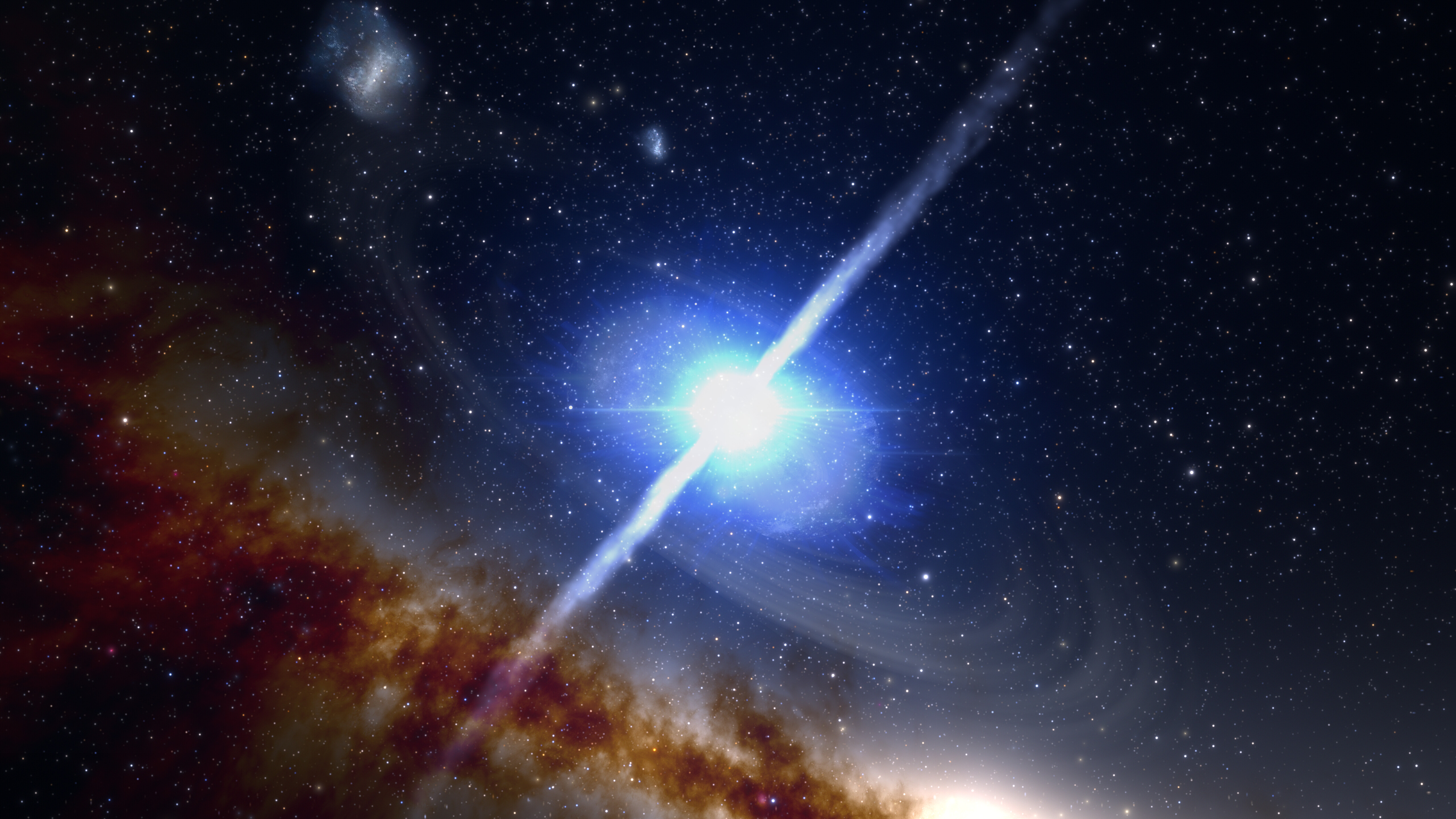 Przedstawienie zderzenia gwiazd neutronowych